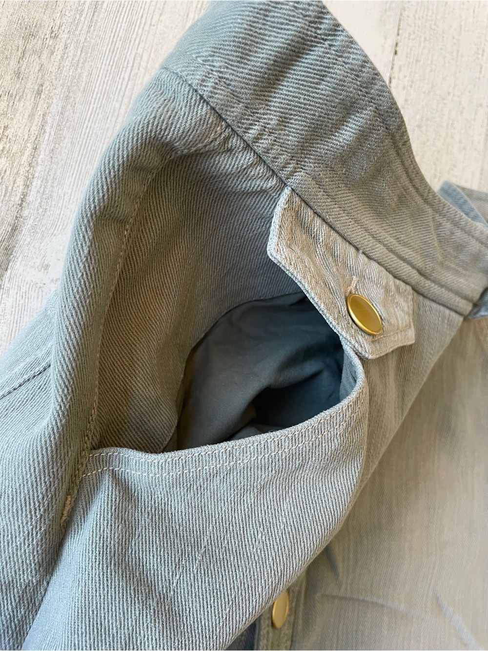 Isabel Marant Greenish Gray Washed Denim Button-Front Mini Skirt SZ EU 44 EUC - Picture 6 of 9